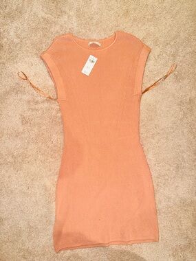 Women's Ribbed Knit Dress in Brown